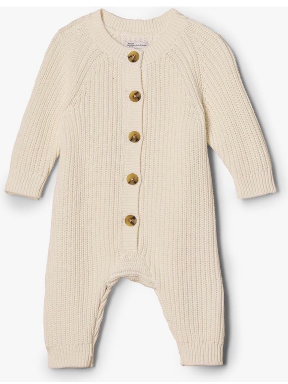 Sofia Grainge collaboration Ivory/ Cream Knit Button-Front Baby One-Piece Romper